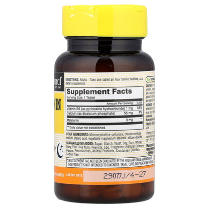 Mason Natural, Melatonin, 3 mg, 60 Tablets
