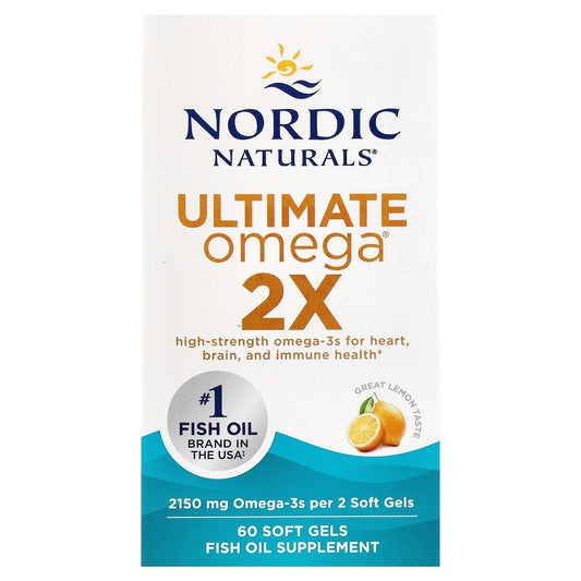 Nordic Naturals, Ultimate Omega® 2X, Lemon, 60 Softgels (1,075 mg per Softgel)