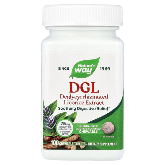 Nature's Way, DGL, Licorice, 100 Chewable Tablets