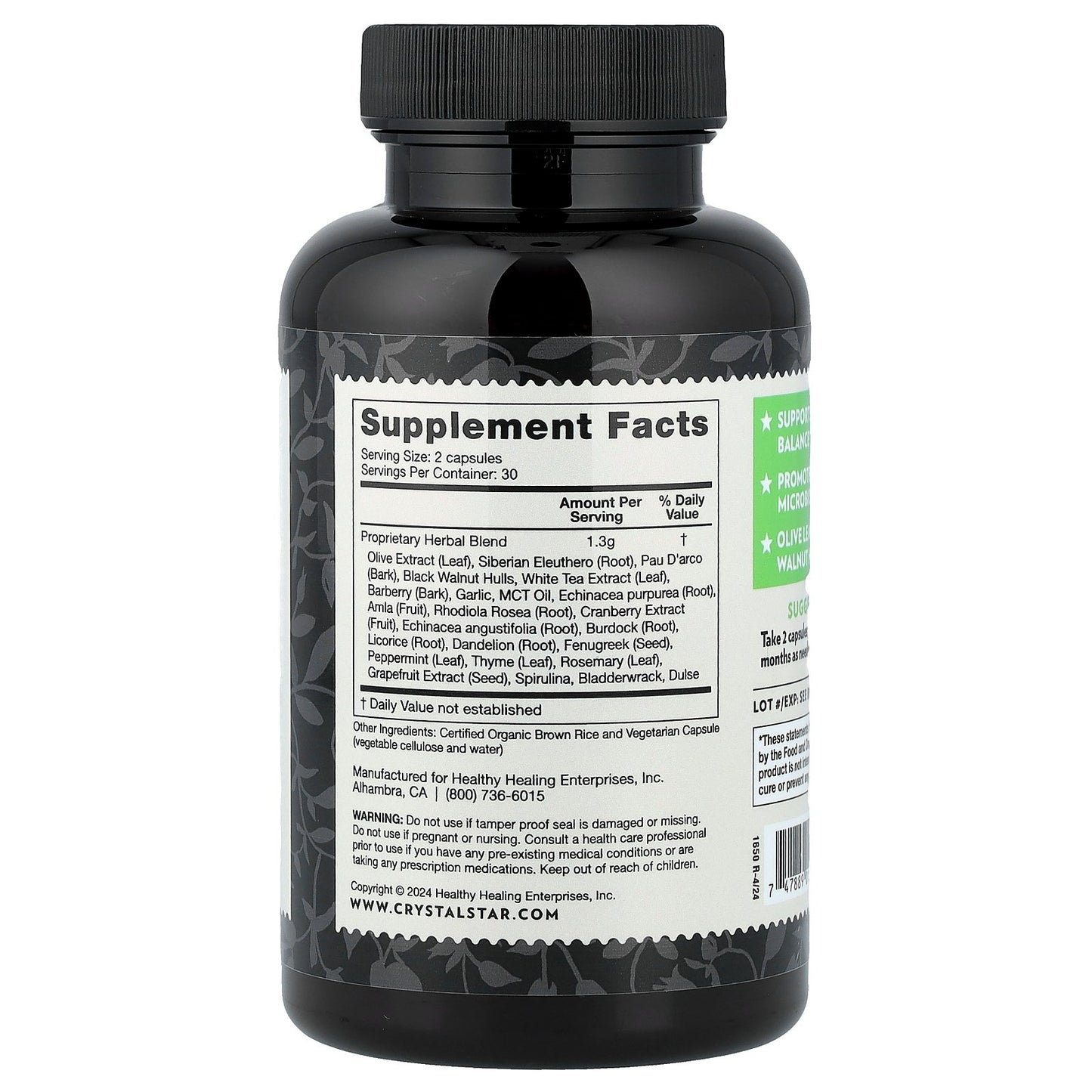 Crystal Star, Candida Balance, 60 Vegetarian Capsules