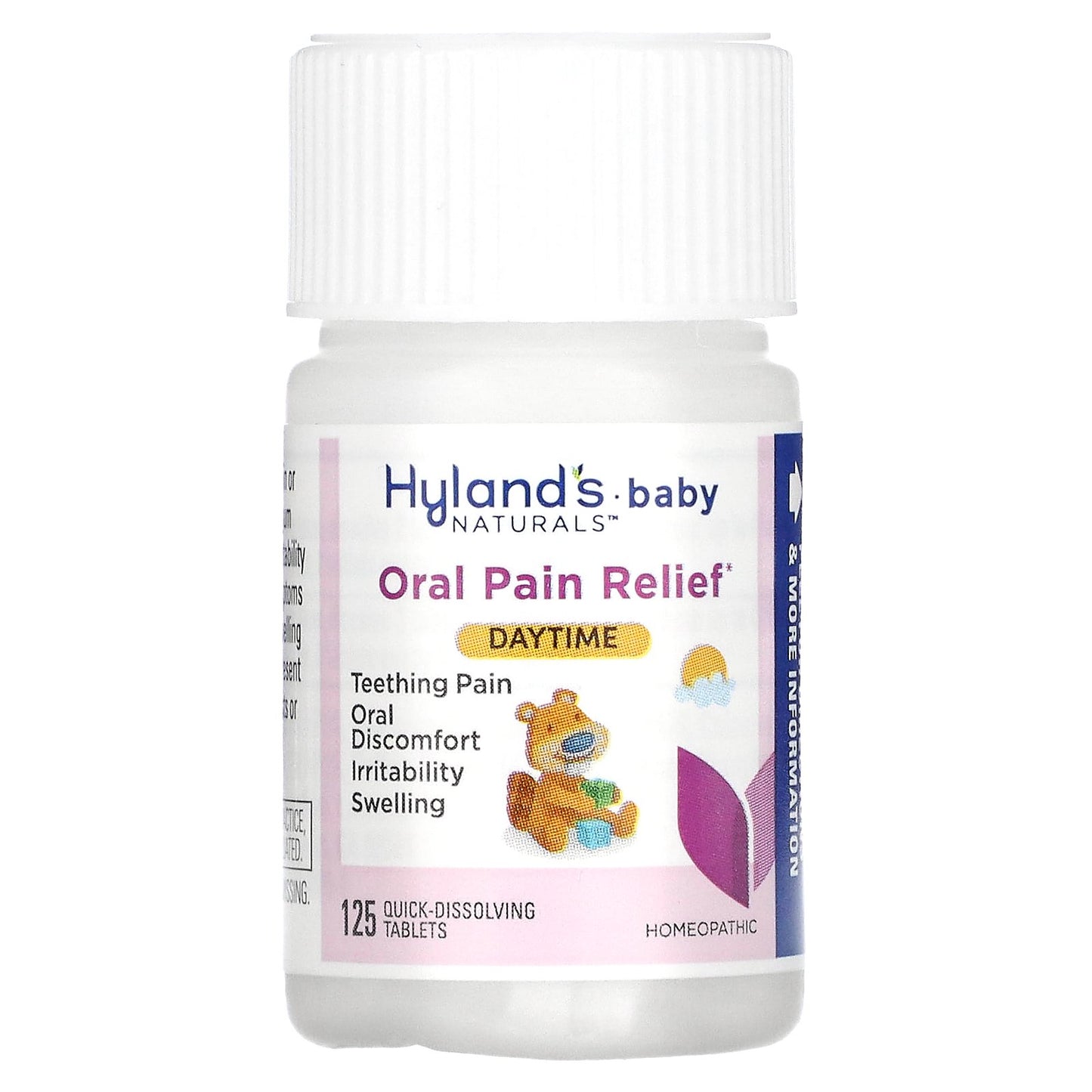 Hyland's Naturals, Baby, Oral Pain Relief, Daytime, 0+ Months, 125 Quick-Dissolving Tablets