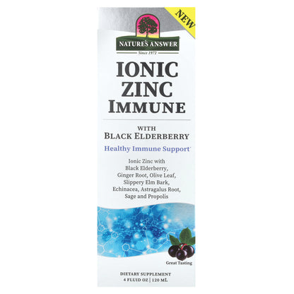 Nature's Answer, Ionic Zinc Immune with Black Elderberry, 4 fl oz (120 ml)