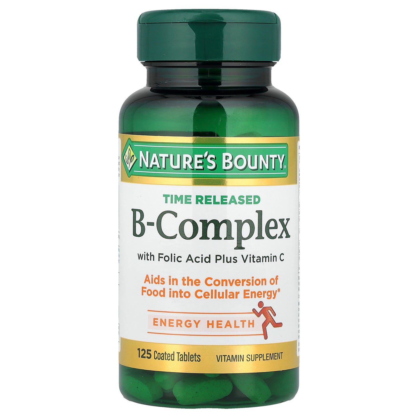 Nature's Bounty, Time Released B-Complex with Folic Acid Plus Vitamin C, 125 Coated Tablets