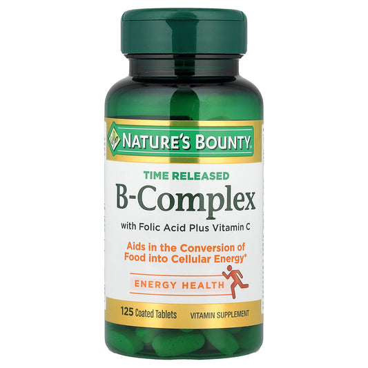 Nature's Bounty, Time Released B-Complex with Folic Acid Plus Vitamin C, 125 Coated Tablets