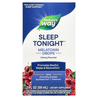 Nature's Way, Sleep Tonight™, Melatonin Drops, Cherry , 2 fl oz ( 59 ml)