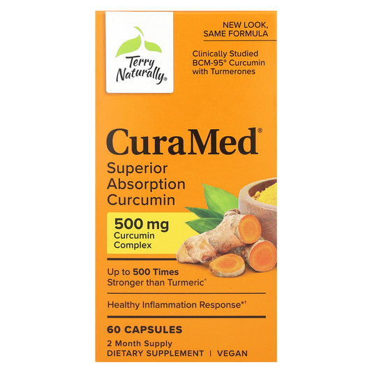 Terry Naturally, CuraMed, Superior Absorption Curcumin, 500 mg, 60 Capsules