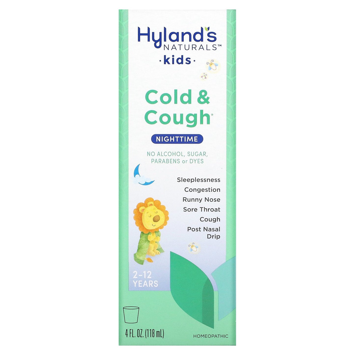 Hyland's Naturals, Kids, Cold & Cough, Nighttime, Ages 2-12, Unflavored, 4 fl oz (118 ml)