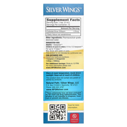Natural Path Silver Wings, Colloidal Silver, 2 fl oz (60 ml)
