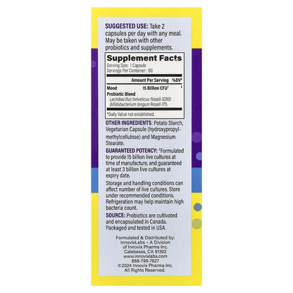 InnovixLabs, Mood Probiotic, 60 Capsules