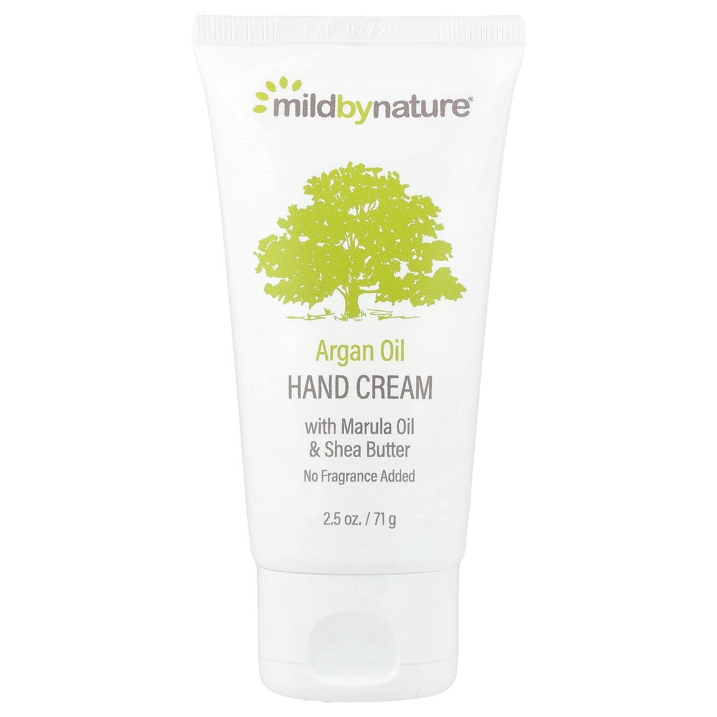 Mild By Nature, Argan Oil Hand Cream with Marula Oil & Coconut Oil plus Shea Butter, Soothing and Unscented, 2.5 oz (71 g)