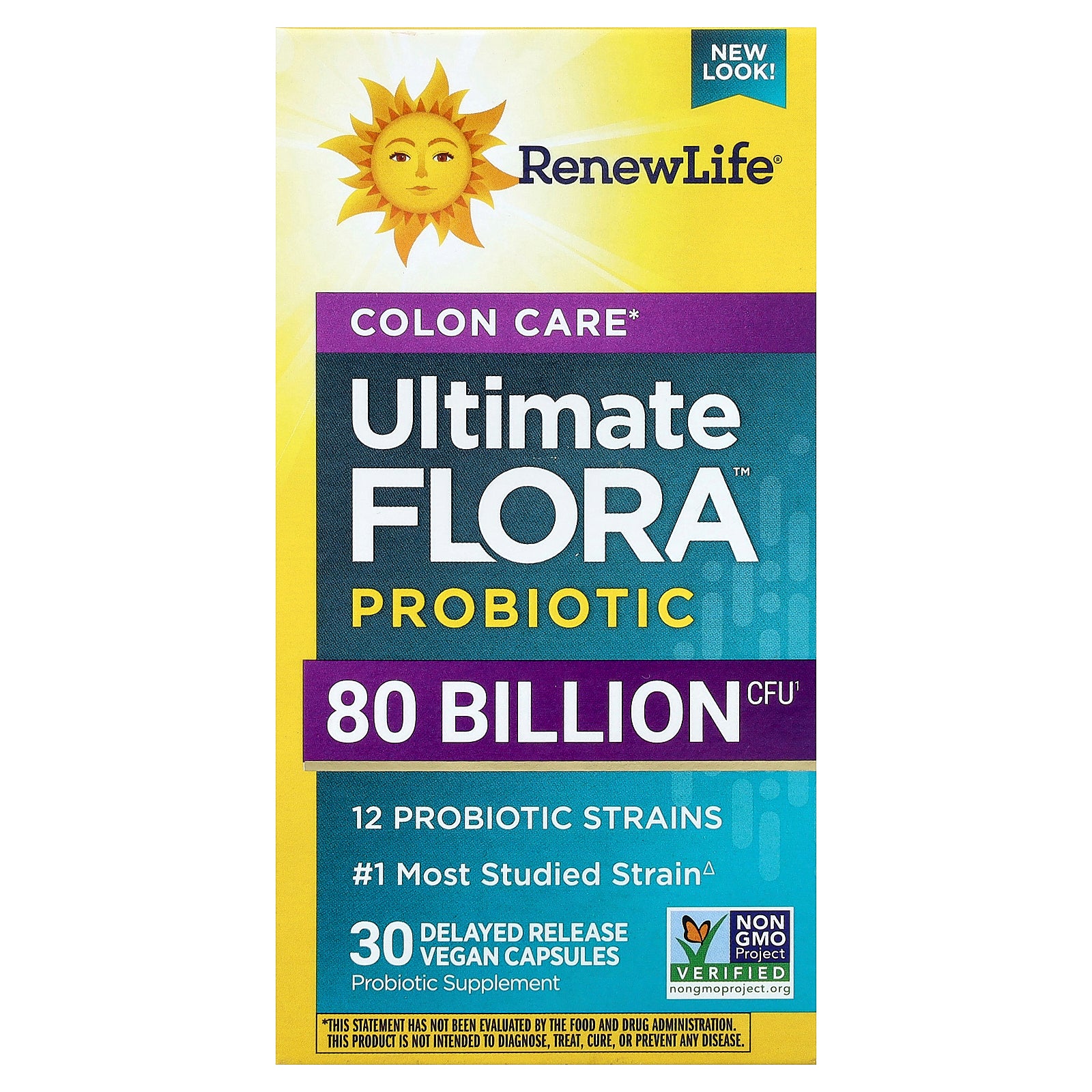 Renew Life, Ultimate Flora™ Colon Care Probiotic, 30 Delayed Release Vegan Capsules