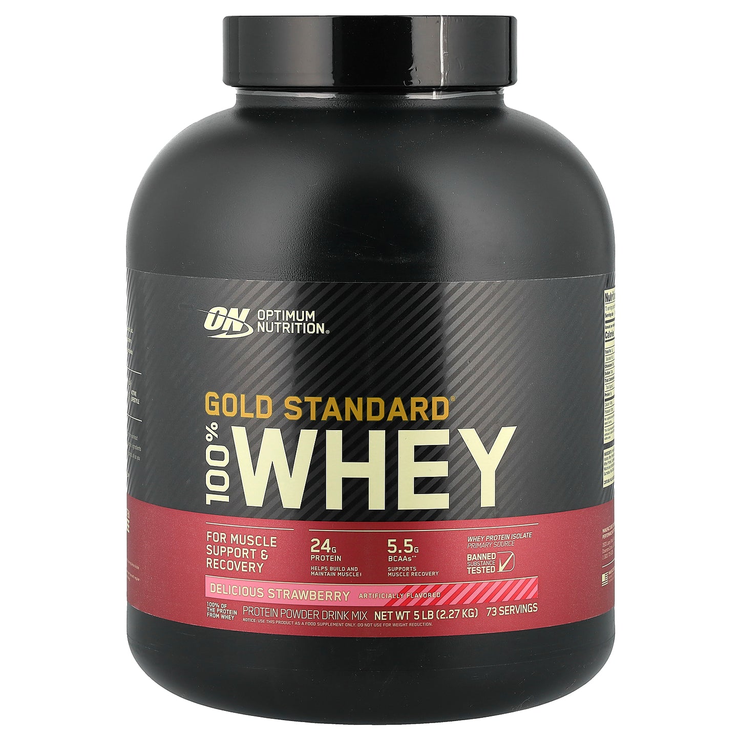 Optimum Nutrition, Gold Standard® 100% Whey, Delicious Strawberry, 5 lb (2.27 kg)