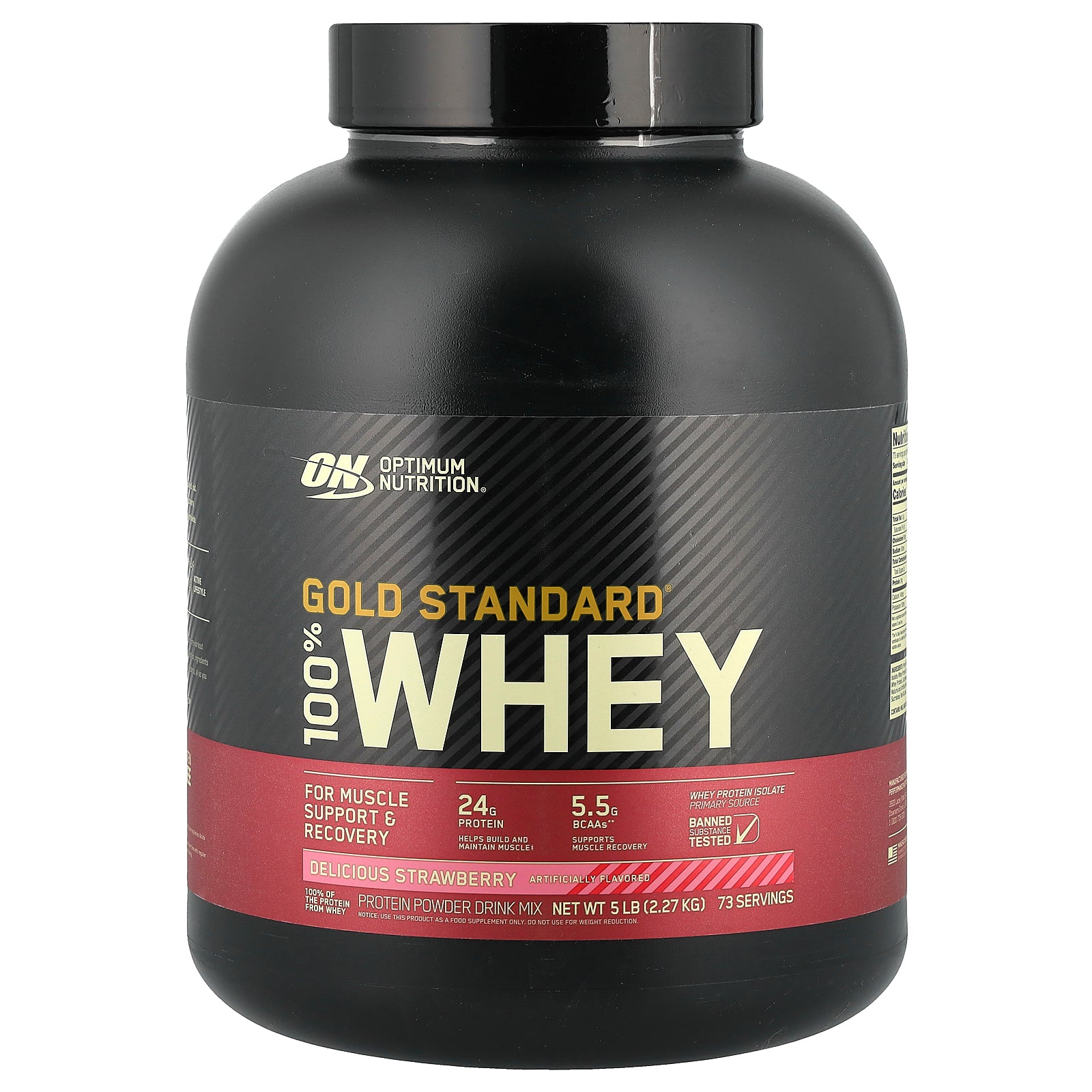 Optimum Nutrition, Gold Standard® 100% Whey, Delicious Strawberry, 5 lb (2.27 kg)