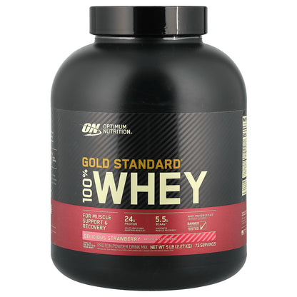 Optimum Nutrition, Gold Standard® 100% Whey, Delicious Strawberry, 5 lb (2.27 kg)