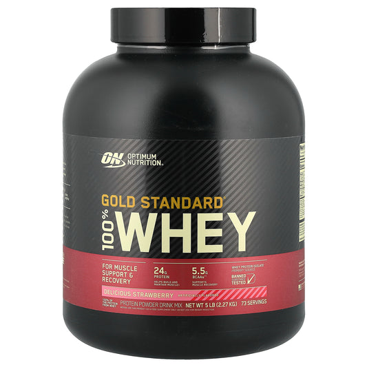 Optimum Nutrition, Gold Standard® 100% Whey, Delicious Strawberry, 5 lb (2.27 kg)