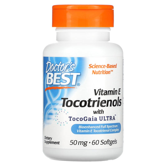 Doctor's Best, Vitamin E Tocotrienols with TocoGaia Ultra, 50 mg, 60 Softgels