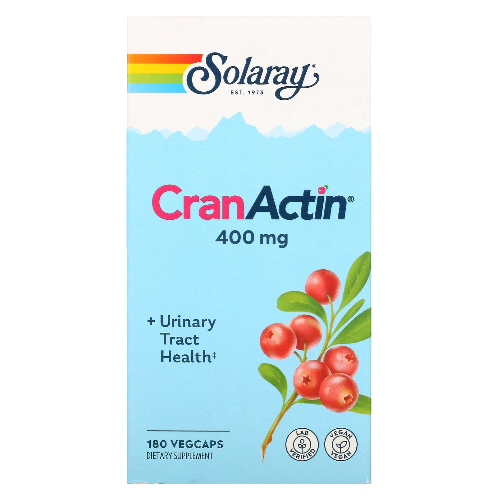 Solaray, CranActin, Urinary Tract Health, 400 mg, 180 VegCaps