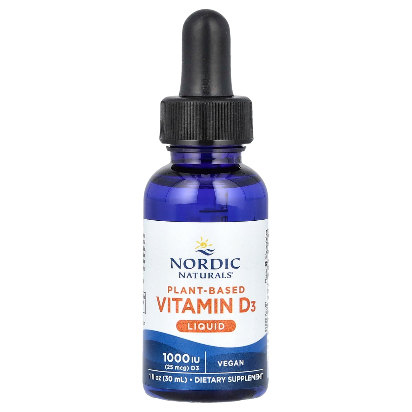 Nordic Naturals, Plant-Based Vitamin D3 Liquid, Great Apple, 25 mcg (1,000 IU), 1 fl oz (30 ml)