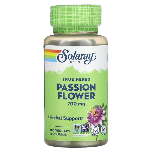 Solaray, True Herbs, Passion Flower, 700 mg, 100 VegCaps (350 mg per Capsule)