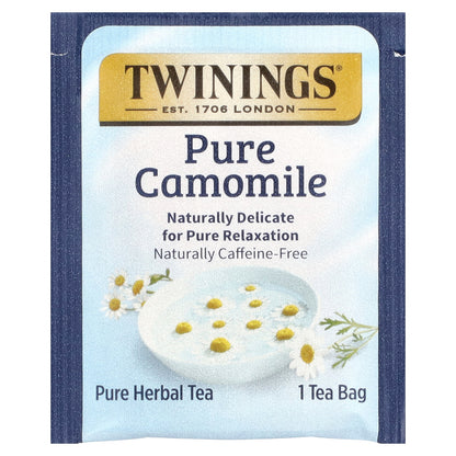 Twinings, Pure Herbal Tea, Pure Camomile, Caffeine-Free, 25 Tea Bags, 1.32 oz (37 g)