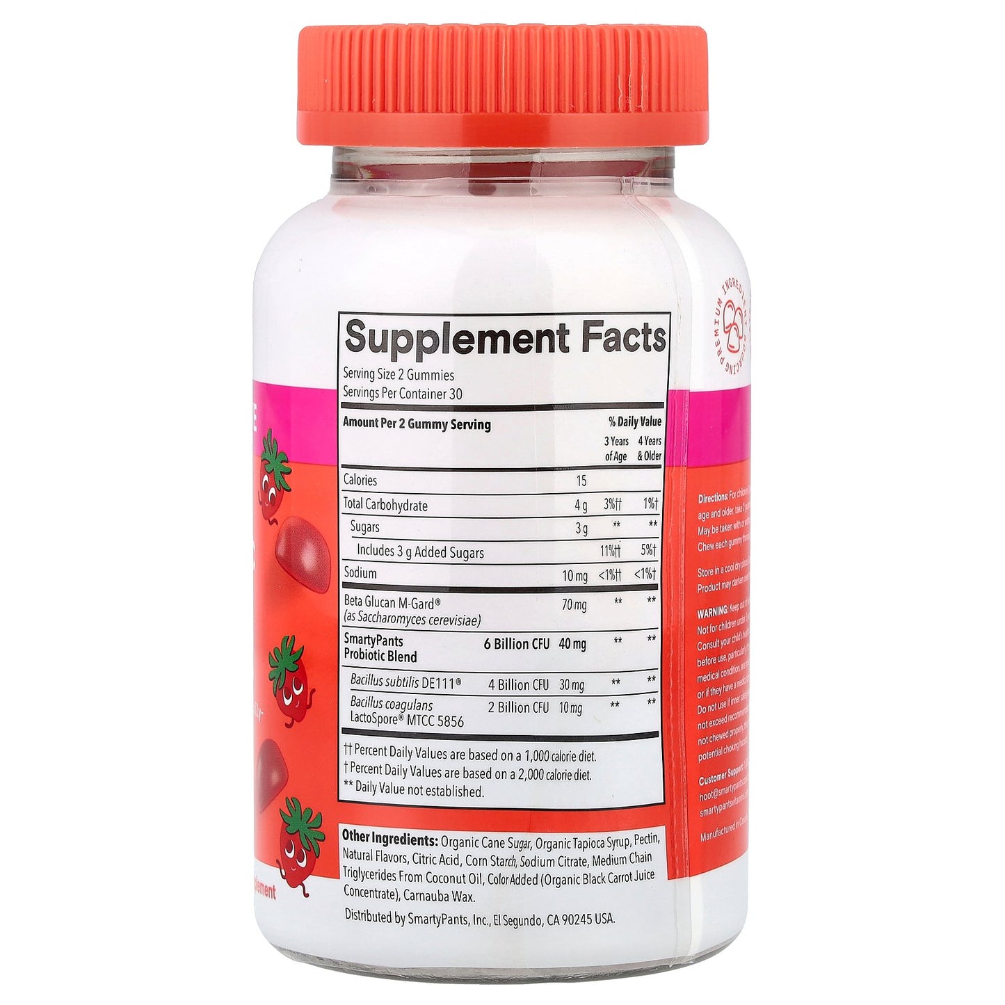 SmartyPants, Kids Digestive, Prebiotic & Probiotic Gummies, Strawberry, 60 Gummies