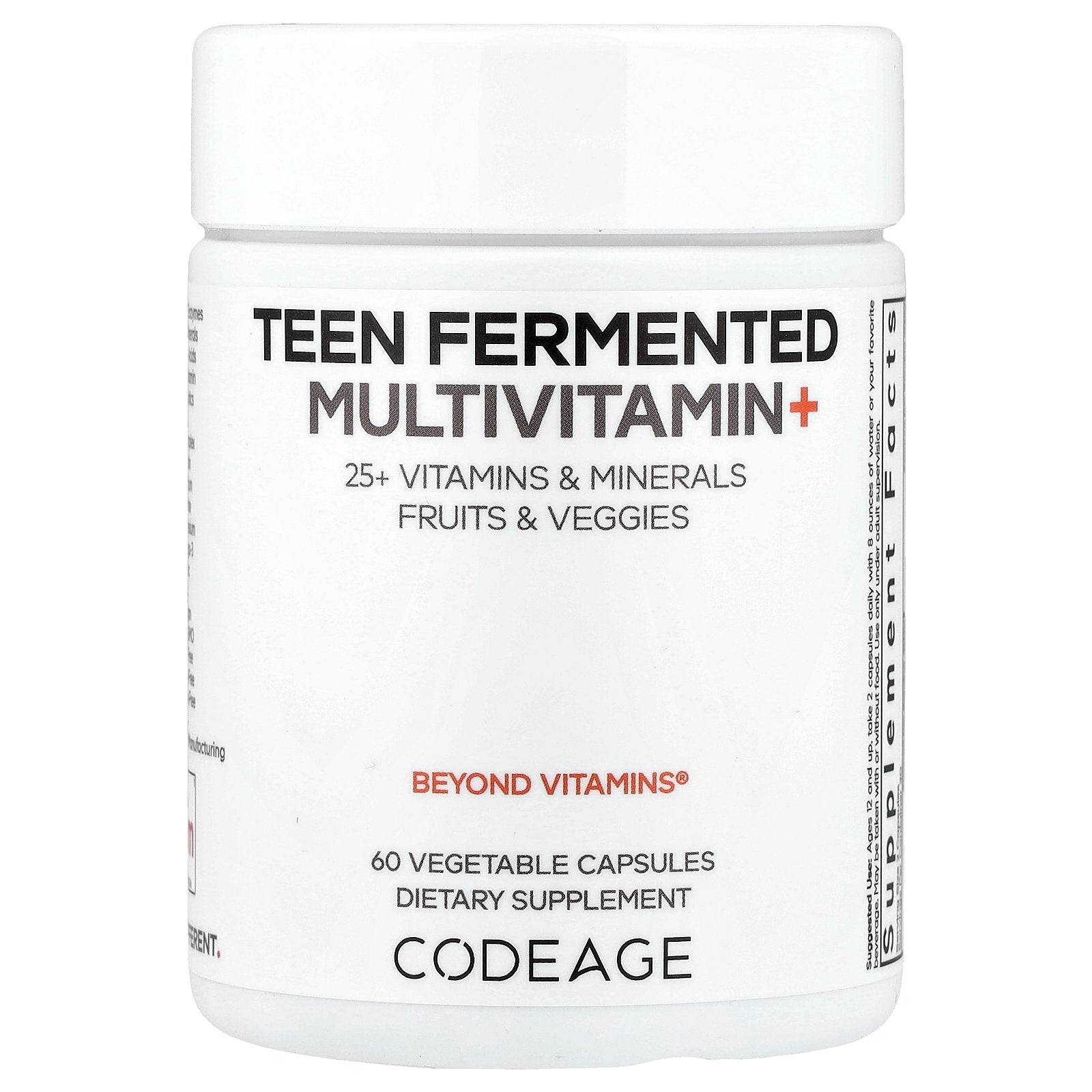 Codeage, Teen Fermented Multivitamin+, 60 Vegetable Capsules