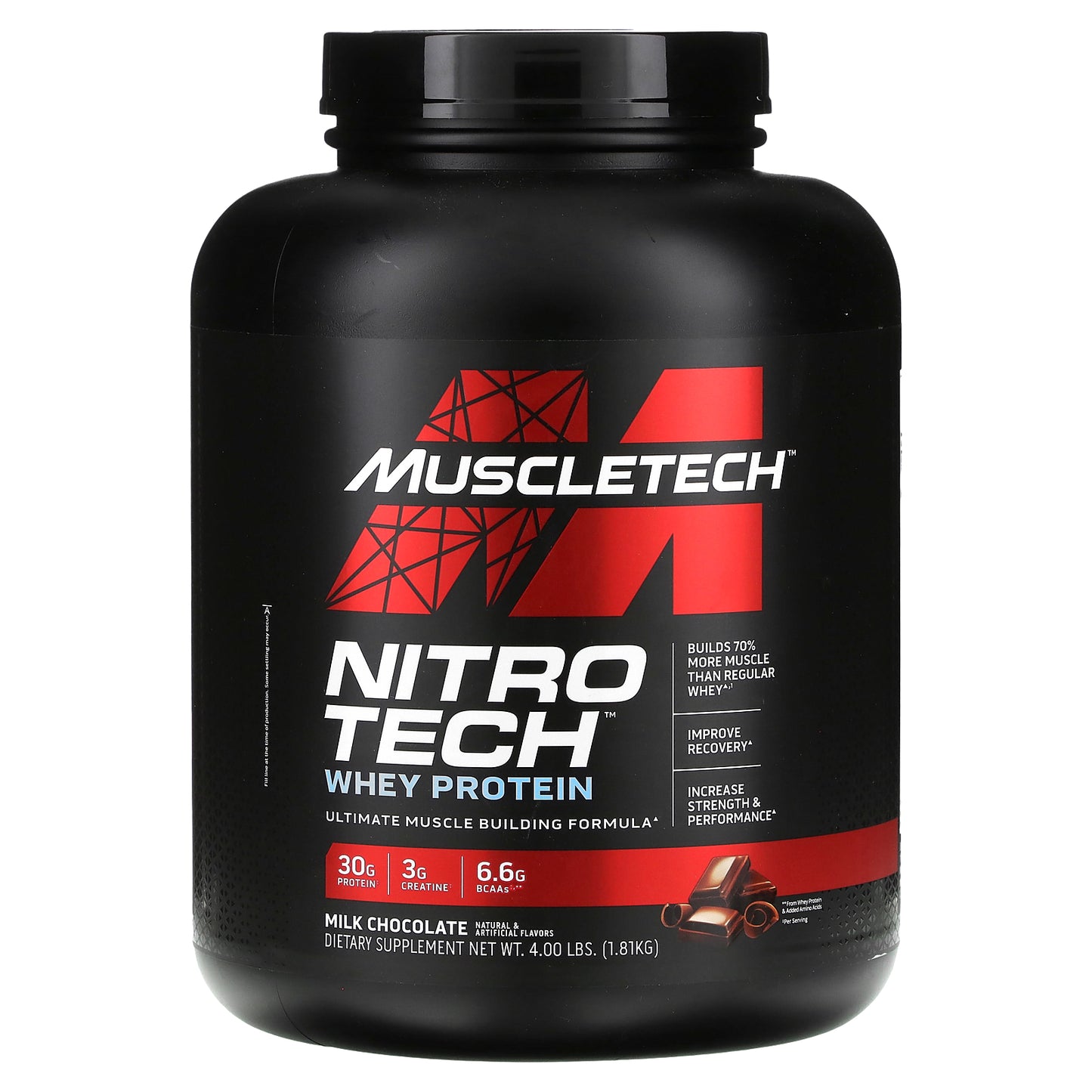 MuscleTech, Nitro-Tech® Whey Protein, Milk Chocolate, 4 lbs (1.81 kg)