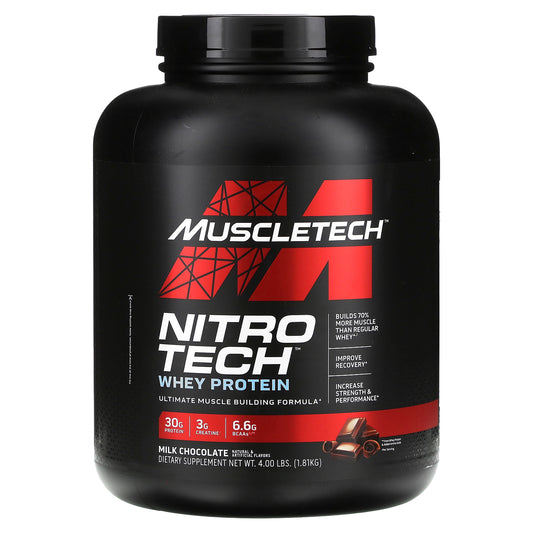 MuscleTech, Nitro-Tech® Whey Protein, Milk Chocolate, 4 lbs (1.81 kg)