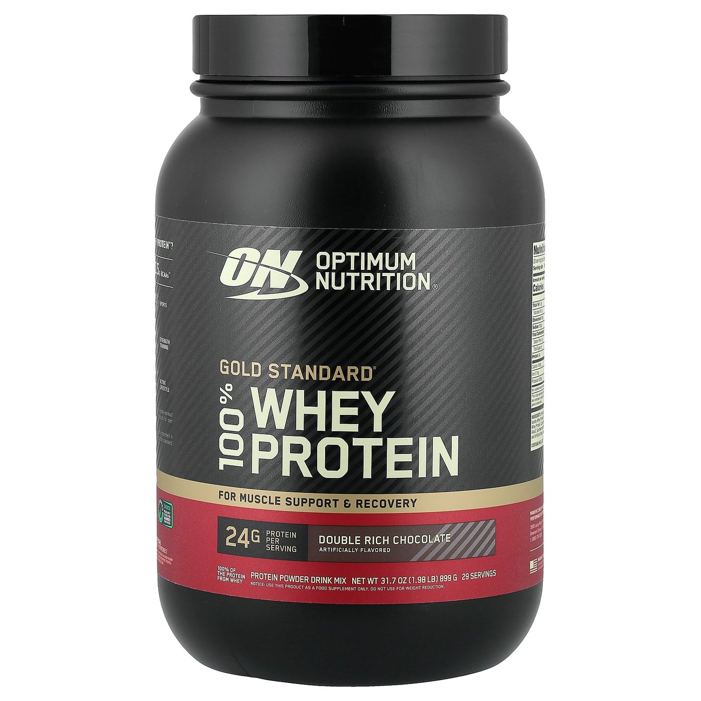 Optimum Nutrition, Gold Standard® 100% Whey Protein, Double Rich Chocolate, 1.98 lb (899 g)