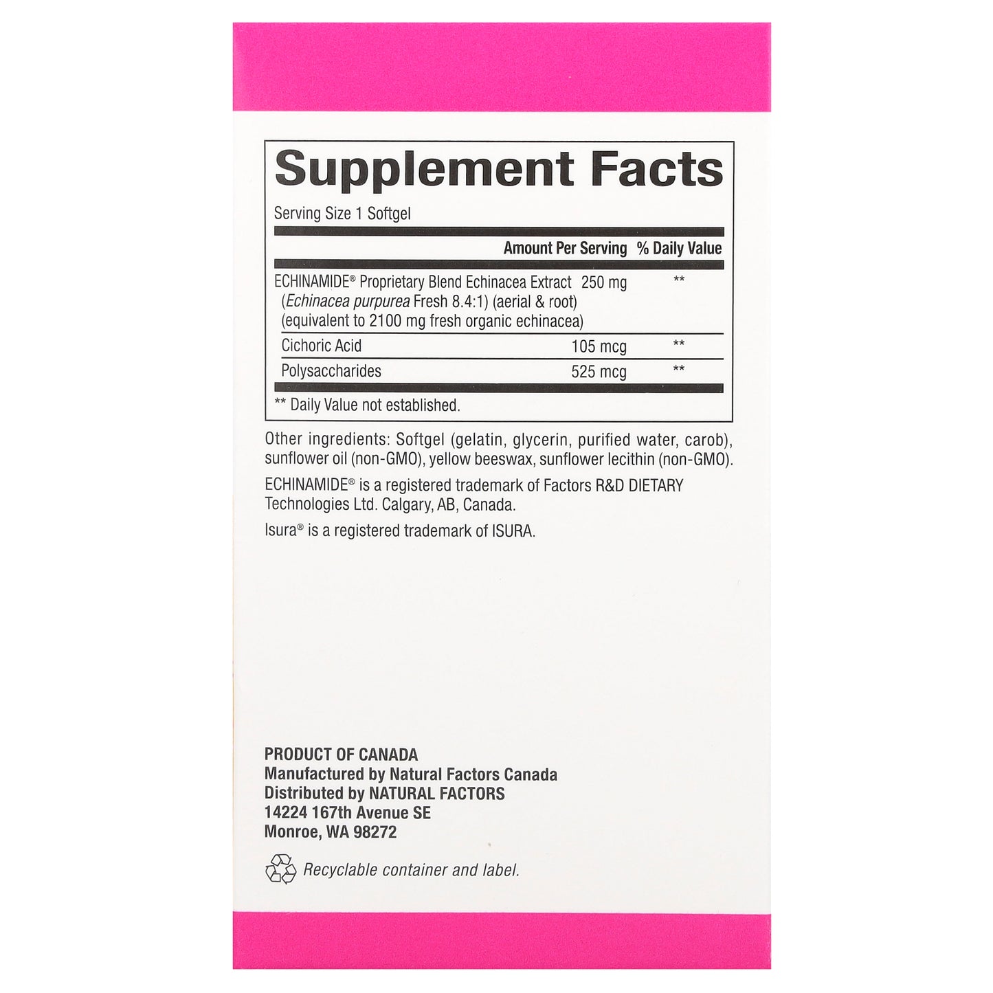 Natural Factors, Patented Echinamide®, 60 Softgels