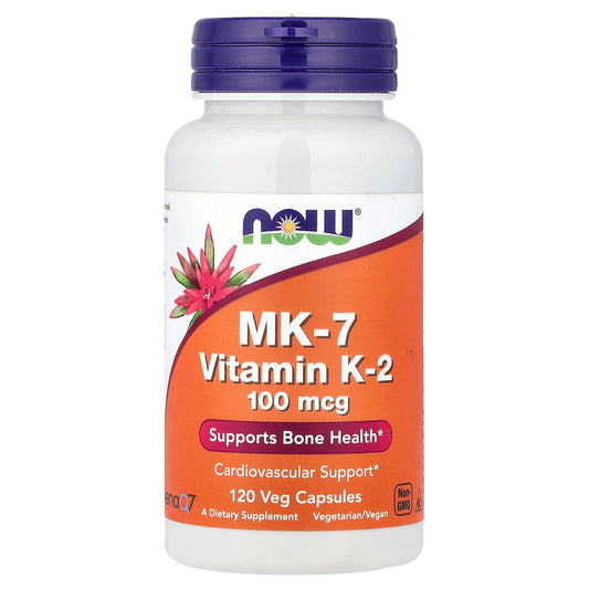 NOW Foods, MK-7 Vitamin K-2 , 100 mcg, 120 Veg Capsules