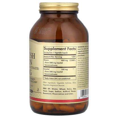 Solgar, No-Flush Niacin, (Inositol Hexanicotinate), 500 mg, 250 Vegetable Capsules