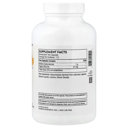 Thorne, Betaine HCL & Pepsin, 225 Capsules