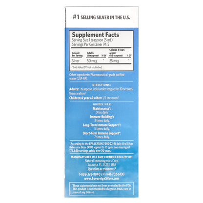 Sovereign Silver, Bio-Active Silver Hydrosol™, 10 PPM, 16 fl oz (473 ml)