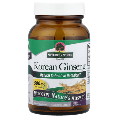 Nature's Answer, Korean Ginseng, 500 mg, 50 Vegetarian Capsules