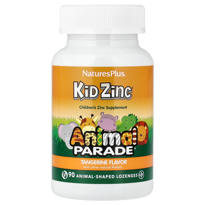 NaturesPlus, Animal Parade®, Kid Zinc®, Tangerine, 90 Animal-Shaped Lozenges