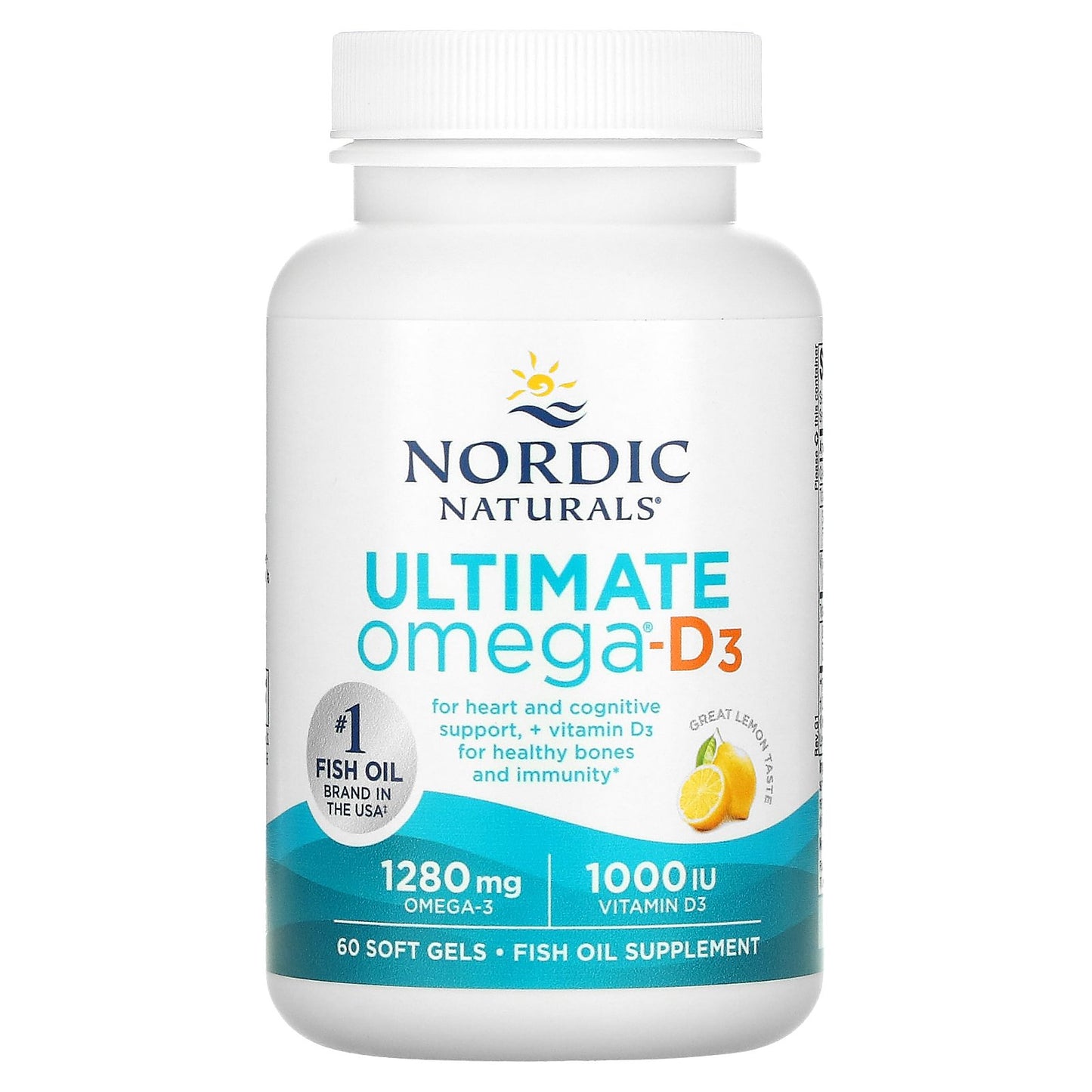 Nordic Naturals, Ultimate Omega-D3, Lemon, 60 Soft Gels