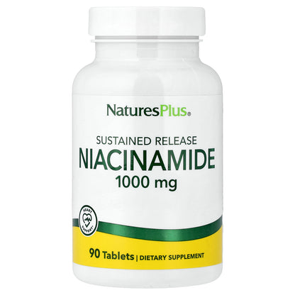 NaturesPlus, Niacinamide, Sustained Release , 1,000 mg, 90 Tablets