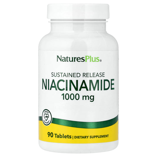 NaturesPlus, Niacinamide, Sustained Release , 1,000 mg, 90 Tablets