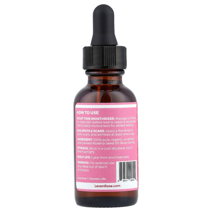 Leven Rose, 100% Pure & Organic Rosehip Oil, 1 fl oz (30 ml)