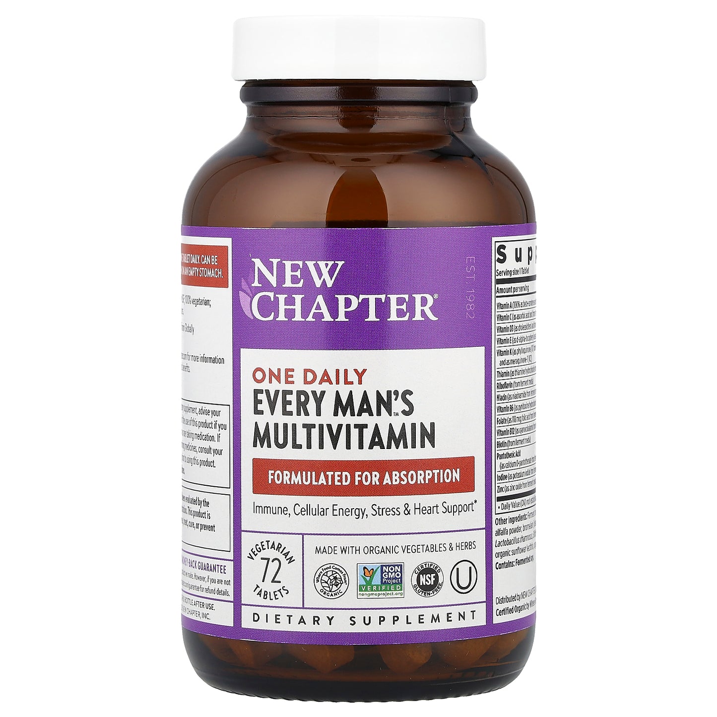 New Chapter, One Daily  Every Man's Multivitamin, 72 Vegetarian Tablets