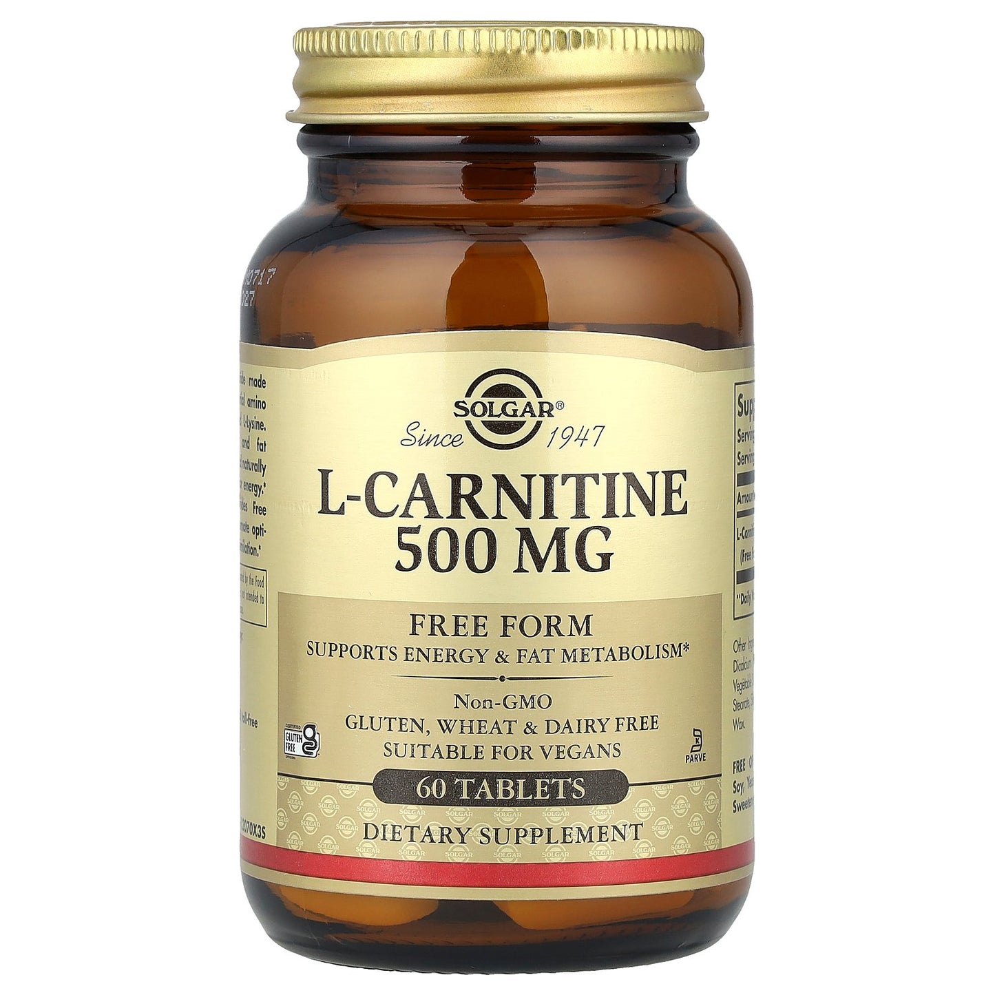 Solgar, L-Carnitine, Free Form, 60 Tablets (500 mg per Tablet)
