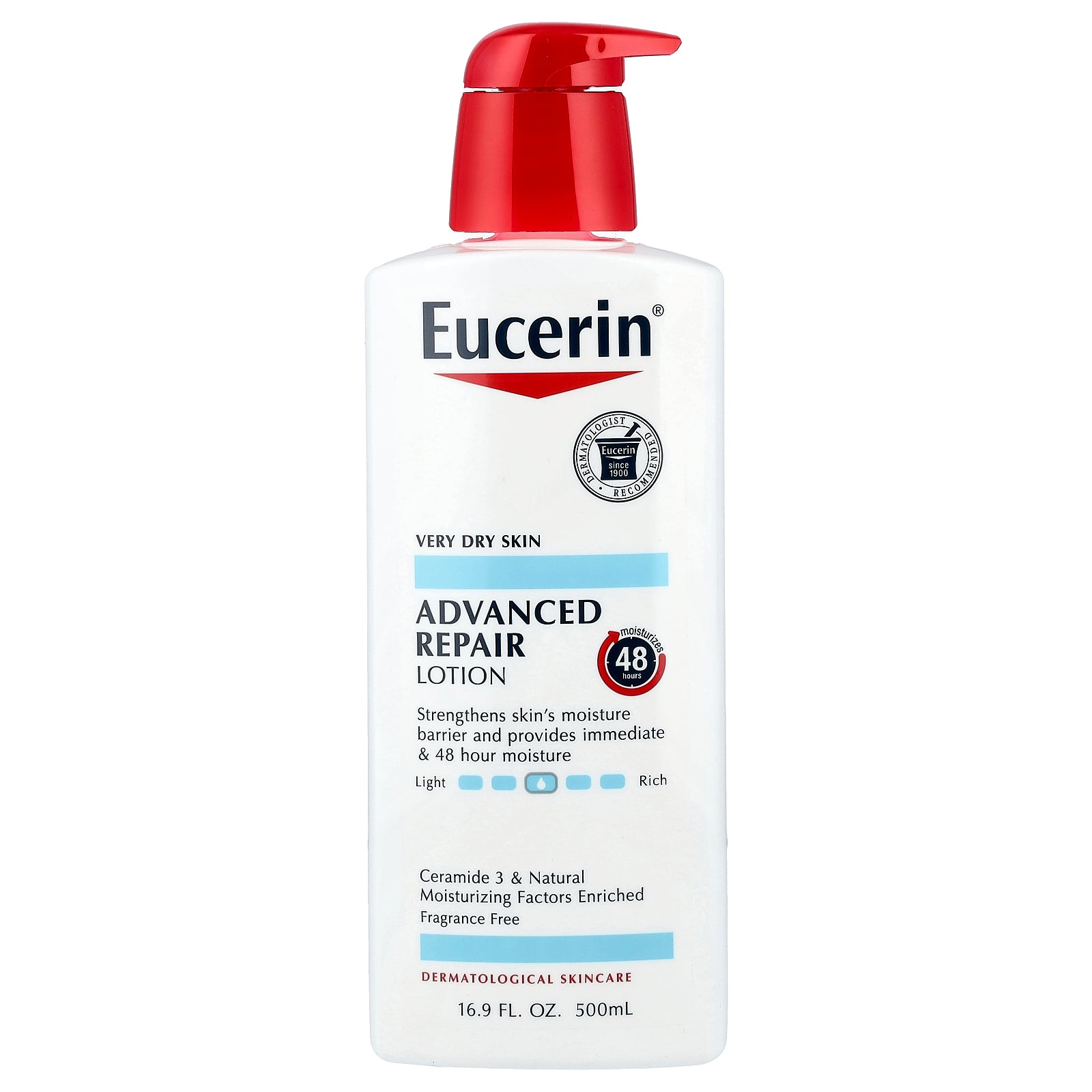 Eucerin, Advanced Repair Lotion, Fragrance Free, 16.9 fl oz (500 ml)