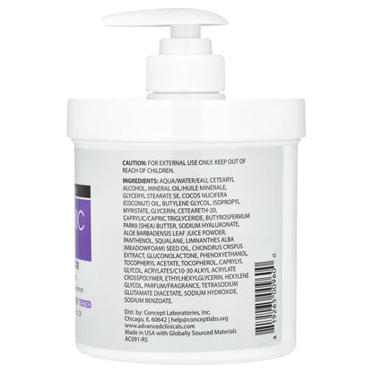 Advanced Clinicals, Hyaluronic Acid, Instant Skin Hydrator, 16 oz (454 g)