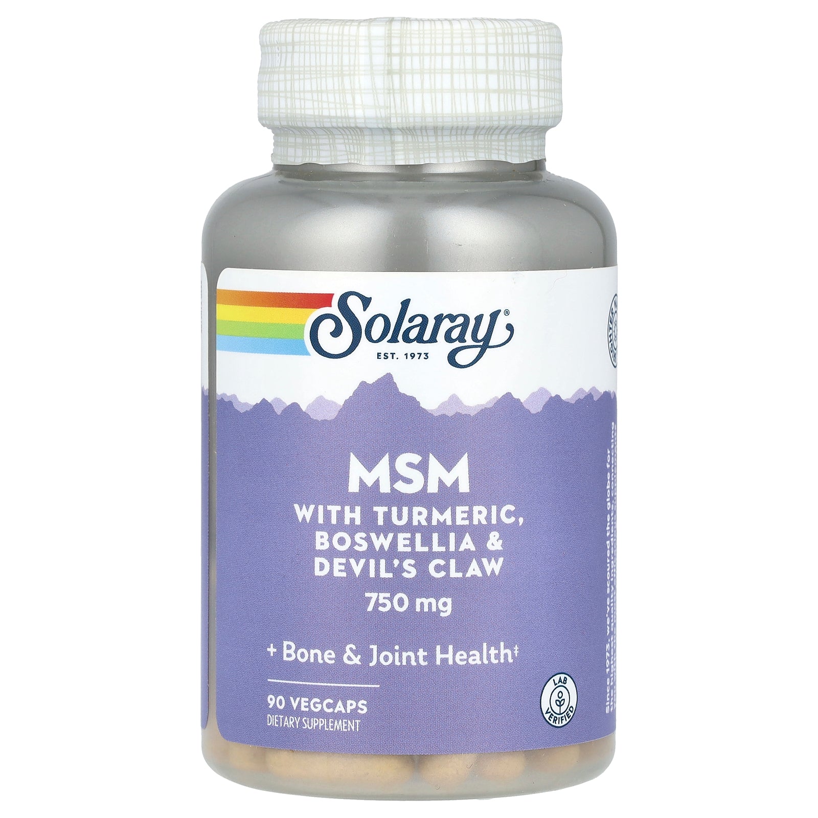 Solaray, MSM with Turmeric, Boswellia & Devil's Claw, 750 mg, 90 VegCaps