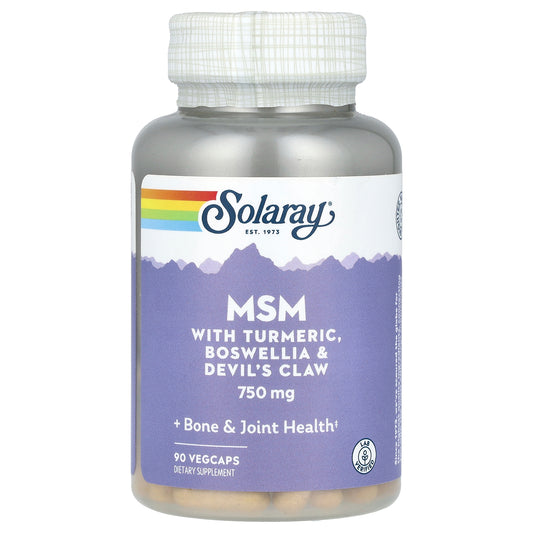 Solaray, MSM with Turmeric, Boswellia & Devil's Claw, 750 mg, 90 VegCaps