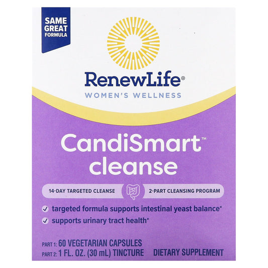 Renew Life, CandiSmart Cleanse, 14-Day Targeted Cleanse, 2-Part