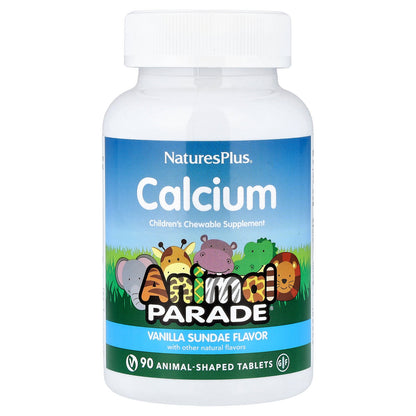 NaturesPlus, Animal Parade®, Calcium, Children's Chewable Supplement, Vanilla Sundae, 90 Animal-Shaped Tablets