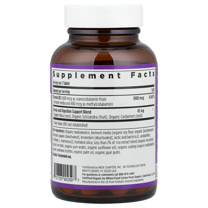 New Chapter, Fermented Vitamin B12, 60 Vegan Tablets