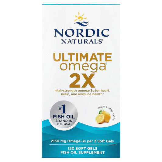 Nordic Naturals, Ultimate Omega® 2X, Lemon, 120 Soft Gels (1,075 mg per Soft Gel)